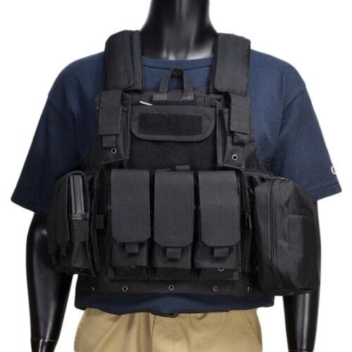 Tactical Vest CS Wargame Airsoft Paintball MOLLE Combat Vest Tactical Waistcoat With Triple Magazine Pouch Adjustable Armor