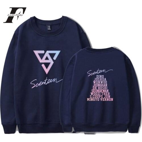 2018 SEVENTEEN KPop Spring COTTON OVERSIZED HOODIES SweatshirtS Men/Women Long Sleeve Tracksuit Hip Hop Clothes Plus Size