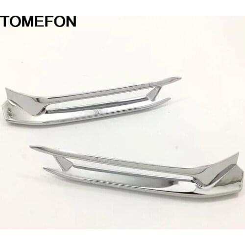 TOMEFON For Honda Accord 2018 2019 10th Front Fog Light Lamp & Fog Light Eyelid Eyebrow Strip Cover Trim Exterior AccessoriesABS