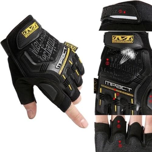 Outdoor Tactical Gloves Black Military Army Shooting Paintball Airsoft Bicycle Motorcross Combat Hard Knuckle Fingerless Gloves