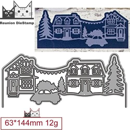 Cut Die Christmas Architecture Tree Car House Lace Metal Cutting Dies DIY Scrapbooking Steel Craft Die Cut Embossing Paper Cards