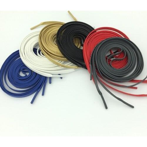 High Quality 130cm Flat Sheepskin Leather Shoelaces Eight Color Available Soft Luxury Goatskin Shoe Laces For Sneakers & Boots