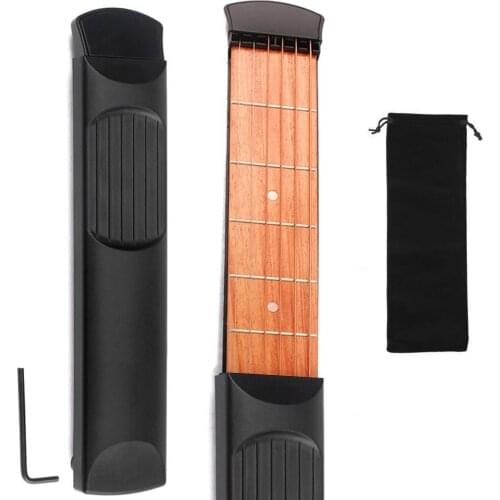 Yinfente Pocket Acoustic Guitar Practice Tool 6 String Fingerboard 6 Fret Chord Trainer Portable Gadget