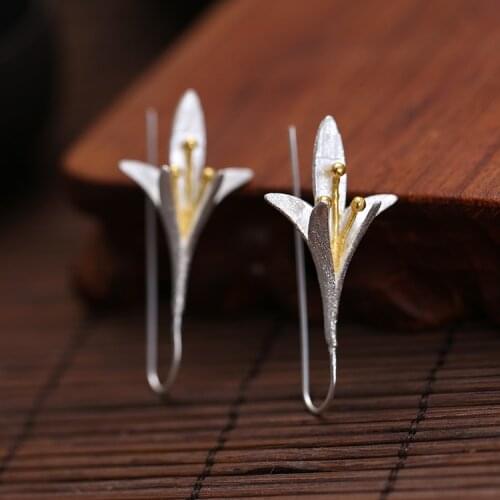 DreamySky 100% Real Silver Color Jewelry Korean Vintage Big Large Flower Earrings For Women Gift Joyas Pendientes Brincos