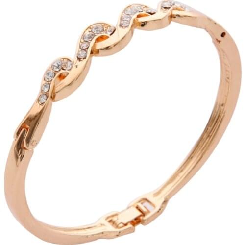 New Trendy 2020 Cubic Zirconia Stone Bracelet Jewelry Gold Color Charm CZ Crystal Female Cuff Bracelets Bangles for Women