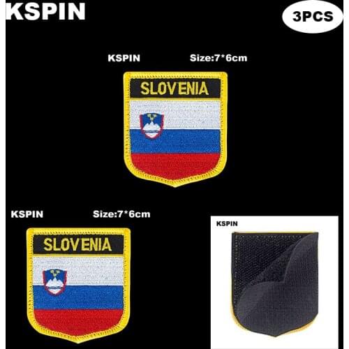 National Flag Patch Hook Loop Slovenia Badges Armband 3D Stick on Jacket Backpack Stickers