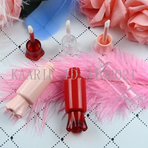 10/20/30pcs 8ml Clear/Pink/Red candy PP Empty Lipstick Tube Lip Balm Bottles Lip Gloss Container With Brush clear Lid