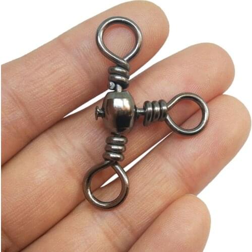 INFOF 500/1000-pieces Swivels Fishing Cross Line Swivel peche #12-#5/0 3-Way Swivel Fishing Connector for Carp Fishing