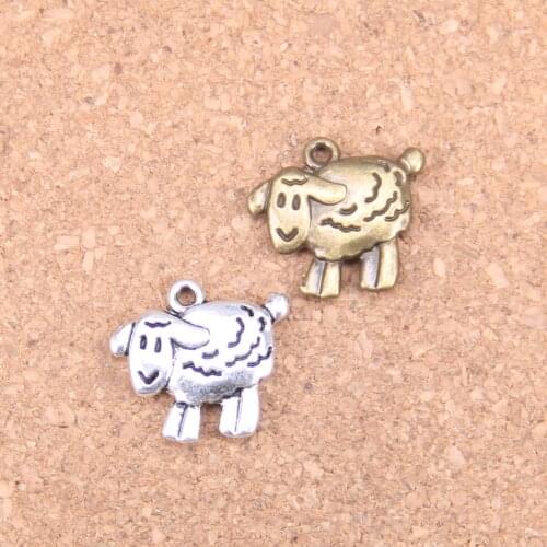 48pcs Charms sheep lamb 18x16mm Antique Pendants,Vintage Tibetan Silver Jewelry,DIY for bracelet necklace
