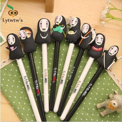 8 Pieces Lytwtws Korean Stationery Cartoon No Face Man Pen Advertising Bent School Office Ball-Point Girl Creative