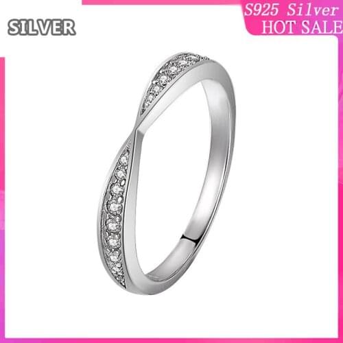 925 sterling silver tie arm ring female small Row drill broken drill ring finger girlfriends Valentines Day gift nickles women