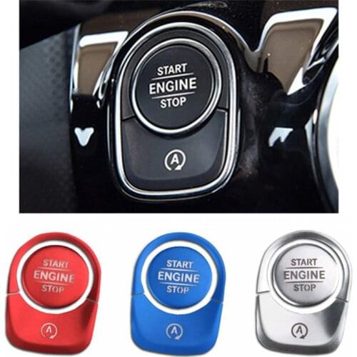Car Auto Start Stop Engine Push Switch Buttons Cover Stickers Trim Fit For Mercedes Benz A B CLA GLB GLA Class 2019-2021 Stlying