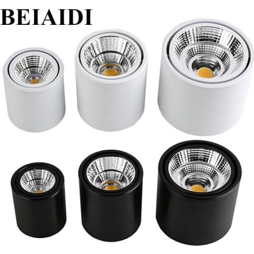BEIAIDI Angle Adjustable LED Ceiling Downlight 7W 10W 15W Surface Mounted COB LED Spot Light Bedroom Shop Hotel Backdrop Lamp