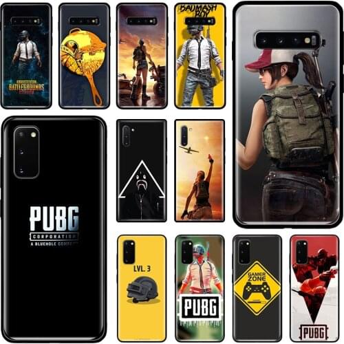 Battlegrounds PUBG Case for Samsung Galaxy S20 Ultra S10 Plus 5G S10e S9 S8 Note 10 Lite 9 Black Soft Phone Cover Bags