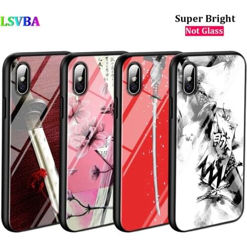 Black Cover Japanese Samurai for iPhone 11 11Pro X XR XS Max for iPhone 8 7 6 6S Plus 5S 5 SE Glossy Phone Case