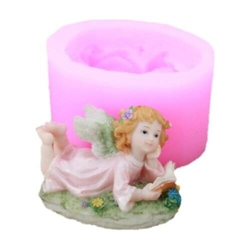 Flower Fairy silicone mold chocolate fondant aroma sugar carving candle mould resin clay angel baby girl soap DIY candle making