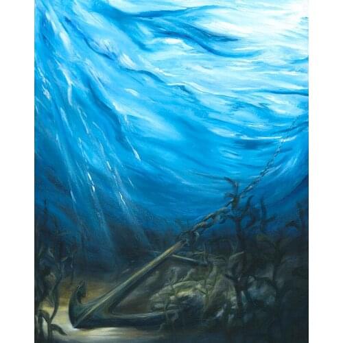 DIY Painting By Numbers Anchor Kit Oil Picture By Numbers Sea Floor Wall Art Canvas Painting Home Decoration Gift 40x50cm