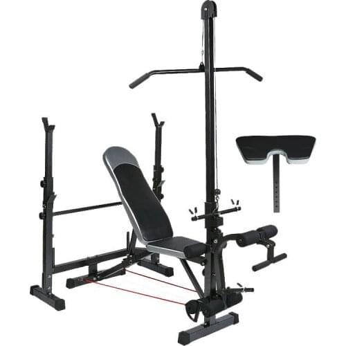 Home Indoor Fitness Equipment High Pull Multifunctional Bench Press Barbell Rack Weightlifting Bed