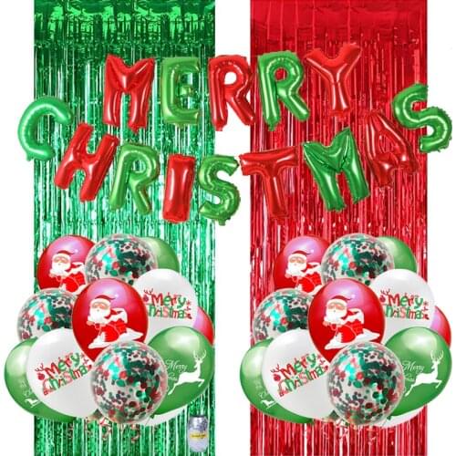 Merry Christmas Foil Balloons Christmas Decorations for Home Navidad Decor Santa Claus Deer Confetti Balloon Xmas Decor Globos