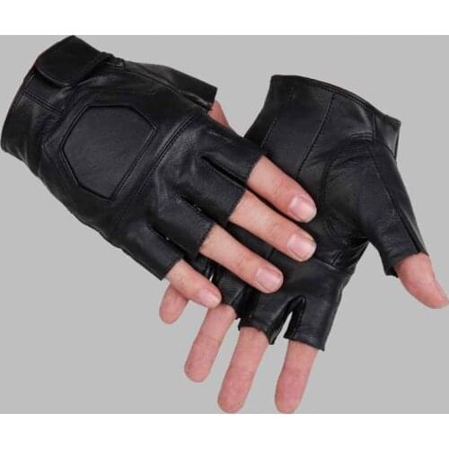 Leather Gloves Sports Gloves for Men and Women Outdoor Mountain Bike Half-finger Non-slip Gloves Shockproof Fitness Cycling Glov