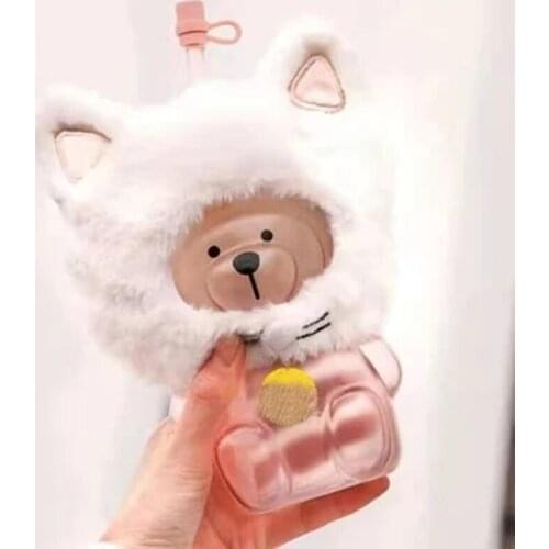 Gingerbread Man High Borosilicate Glass Mug for Home Couple Coffee Milk Drink Cup Creative with Cover Cute Straw Household Items