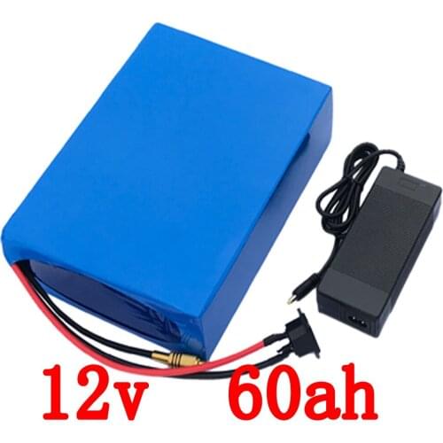 12V electric bike battery 12V 60AH lithium battery pack 12v 60000mah Lithium ion battery with 12.6V 5A charger duty free