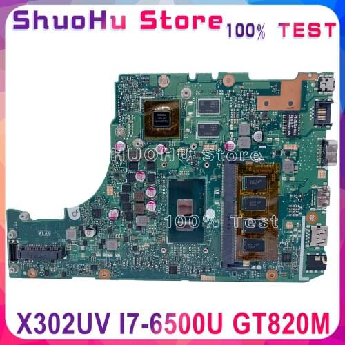 KEFU X302UVK For ASUS X302UJ X302U X302UV X302UA/UJ Laptop Motherboard I7-6500U GT820M-2GB RAM-4GB DDR3 original Test