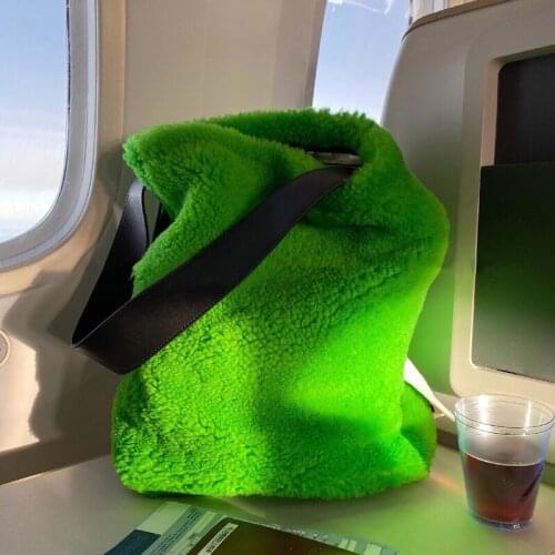 NEW Women Ladies Simple Versatile Bag Fashion Plush Tote Messenger Bag Female Fluffy Shoulder Bags Shopping Handbags