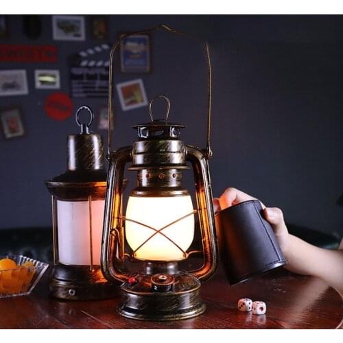 Rechargeable Led Bar Table Lamp Flame Lamp Iron Retro Table Lamp Restuarant Cafe Bar Horse Lamp Kerosene Lamps Night Light
