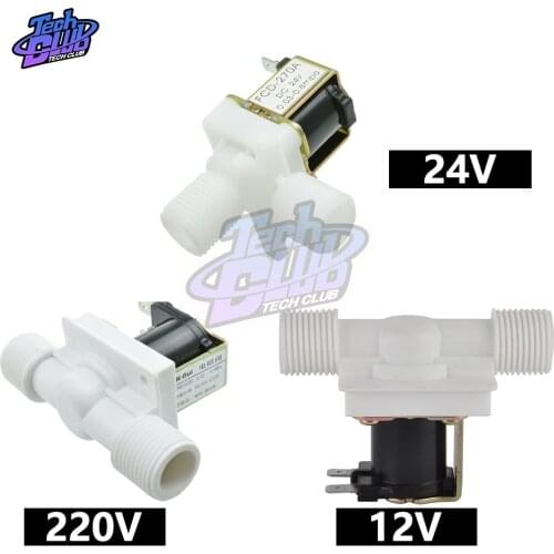1/2" Plastic Solenoid Valve 12V 24V 220V Magnetic Washing Machine Dispenser Drinking Water Pneumatic Pressure Controller Switch