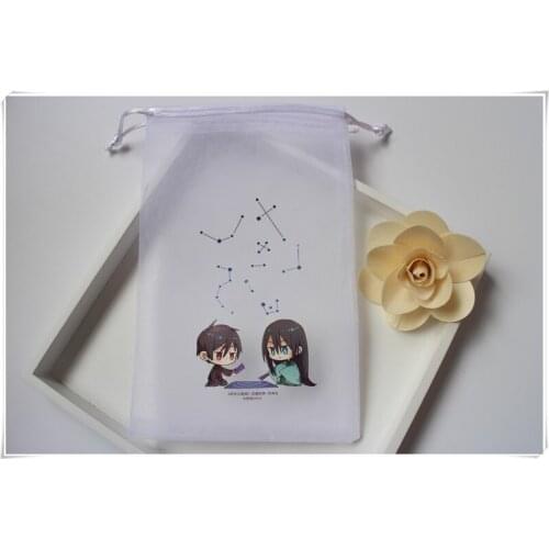 Customized heat transfer print Logo Organza Gift bag Candy Bags Jewellry Package Pouch wedding gift bag