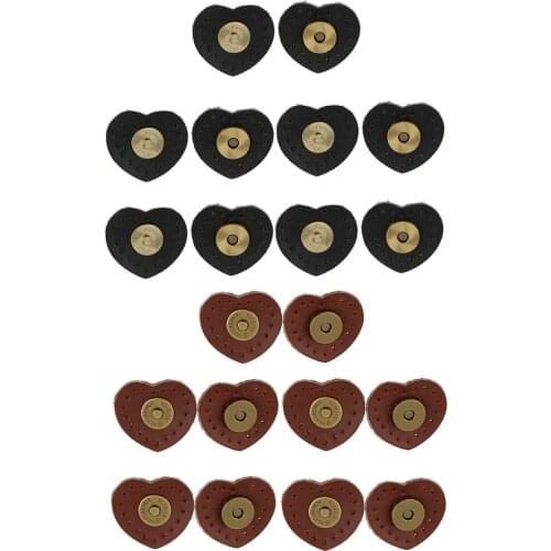 New 5PCS Set Heart PU Leather Magnetic Snap Buckles Bag Fastener Sewing DIY Garment Bag Accessories Sewing Craft Snaps Supplies