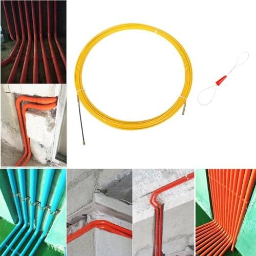 5/10/20/30m Cable Puller Fish Tape Reel Puller Fiberglass Metal Wall Wire Conduit For Telecom Electrical 3/4/6mm