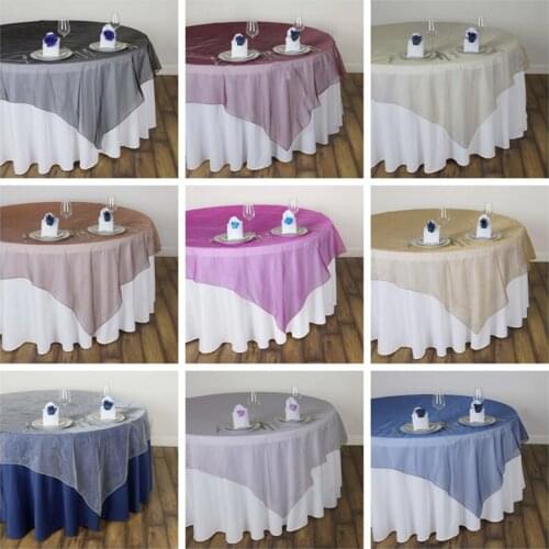 Hot Sale Organza Table Cloth Party Sheer Organza Tablecloth for Weddings Valentines Day Hotel Restaurant Table Overlays