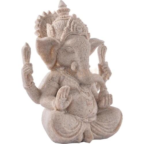 Artwork Sculpture Handcarved Figurine Teaching Props Elephant Sandstone