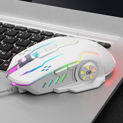 V7 USB Mouse Wired with Backlight 6 Buttons Colorful Gaming Optical Computer Mouse for Laptop