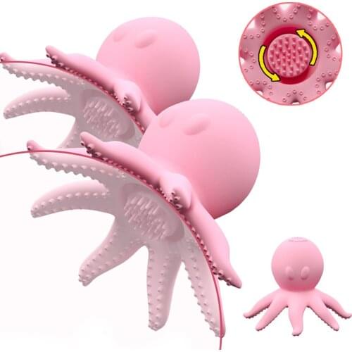 Rotating Nipple Stimulator Vibrator Female Breast Enlargement Nipples Massager Clit Vibrator Adult Sex Toys For Women USB Charge