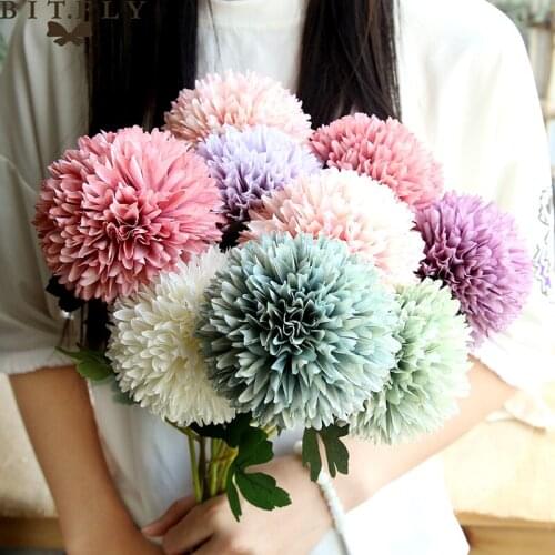 1Pcs Artificial Dandelion Flower Ball Simulation Road Lead Flower Wall Wedding Decor For Home Party Hotel Garden Decoration