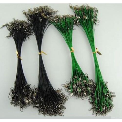 10PCS Anti Bite Steel Fishing Line Steel Wire Leader With Swivel Fishing Accessory Lead Core Leash Fishing Wire 15CM-30CM