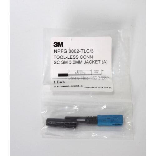 10pcs/lot 3M 8802 SC SM Fast Connector/FTTH Fast Connector 3M NPFG 8802-TLC/3 SC/UPC 3.0mm fiber fast connector