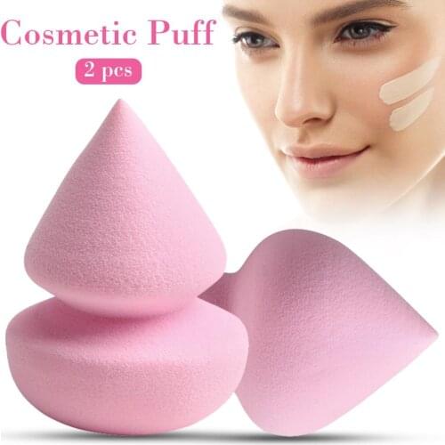 2PCS Makeup Sponge Non-Latex Microfiber Fluff Surface Easy To Carry Powder Liquid Foundation Smooth High Quality Cosmetic
