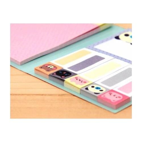 2Pcs Pocket Sticky Notes Marker Flags Bookmark Memo Point It Cute Animals Mini Stikers