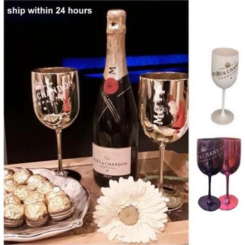 2Pcs Wine Party White Champagne Coupes Cocktail Glass Flutes Cup Goblet Plating Plastic Glass Whiskey Cups