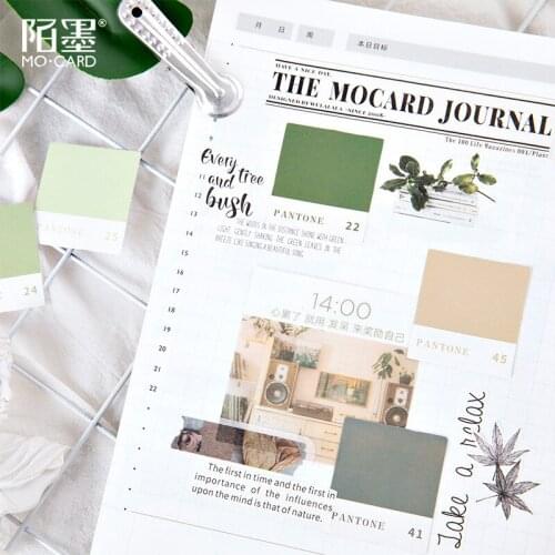 45 Sheets Morandi Pure Color Stickers Kawaii DIY Small Fresh PET Wterproof Durable Journal Material Decorative Aesthetic Korean
