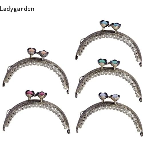 5PCS 8.5cm DIY Bronze Gourd Head Coin Purse Frames Metal Kiss Clasp Closure Clutch Bags Part Replacement Wallet Accessaries