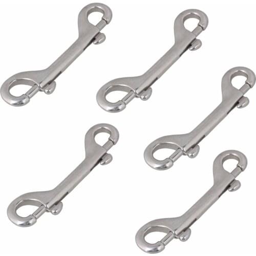 Silver 115mm Trigger Hook Double End Bolt 304 Stainless Steel for Lifting Slings 5pcs