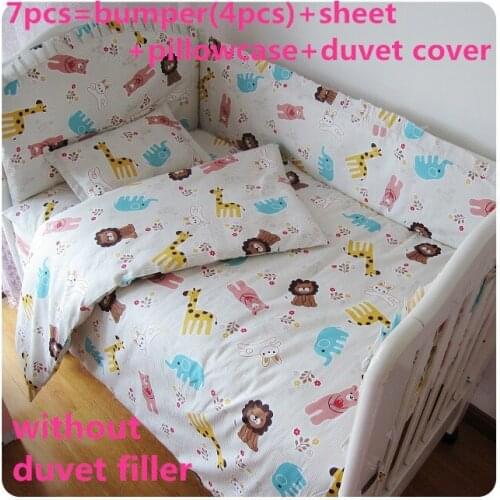6/7PCS baby cot sets baby bed bumper ,Duvet Cover ropa de cuna ,120*60/120*70cm