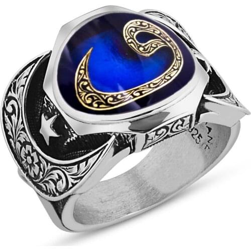 925 sterling Silver Enamel Vav Ring