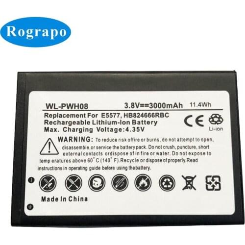 New 3000mAh HB824666RBC Battery For Huawei E5577 E5577Bs-937 / Softbank Pocket Wifi 501HW, 502HW, 504HW, 505HW HWBBJ1 Acumulator