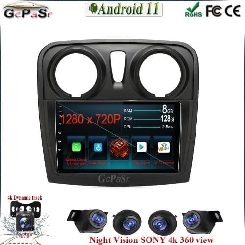 Android 11 Car Stereo Radio for Renault Logan 2 2012 – 2019 Sandero 2 2014--2019 Auto Radio Multimedia BT WIFI 6 + 128GB